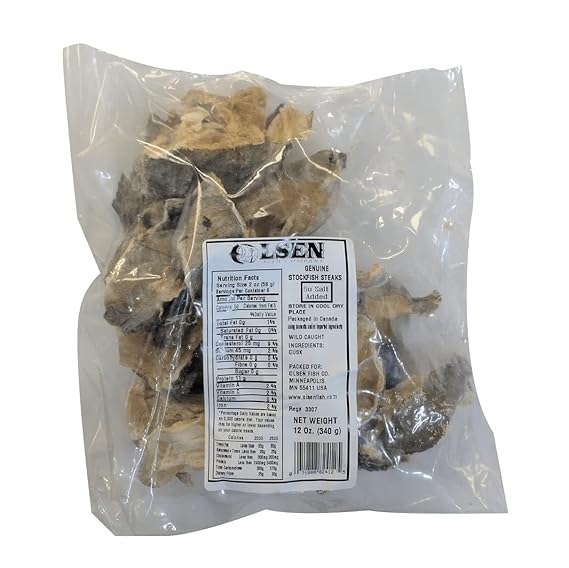 Dry Stock Fish Norwegian Hard stockfish Steak, Cod Fish / Panla / Stock Fish 12oz