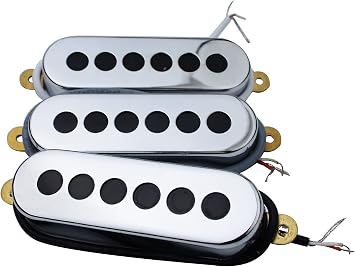 Guyker Electric Guitar Pickups Neck/Middle/Bridge Single Coil Pickups Set Replacement Parts - Chrome