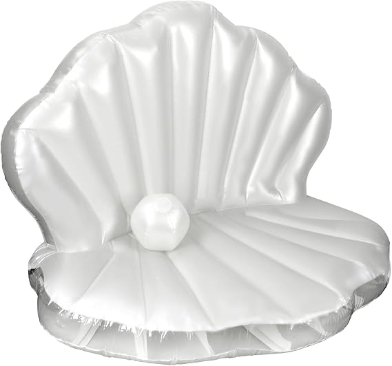 BOXOB 57" Seashell Pool Float, Thickened Inflatable Giant Sea Shell Sofa