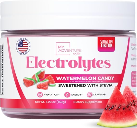 Electrolytes Powder Watermelon Sugar Free Hydration Drink Mix 30 Servings | Refreshing Flavor Makes Water Easy to Drink Daily Water Enhancer for Everyday Life, Sports, Exercise, Travel & Outdoors