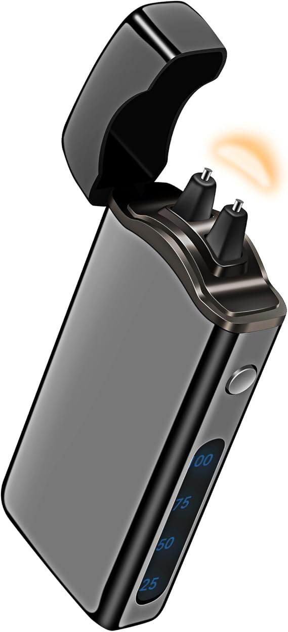 Big Arc Lighter Magical Flame USB Rechargeable Plasma Electric Cool Lighter (Black)