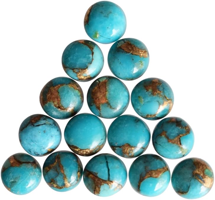 16 MM Round Shape, Amazing Quality Blue Copper Turquoise Cabochon, Jewellery Making Gemstone