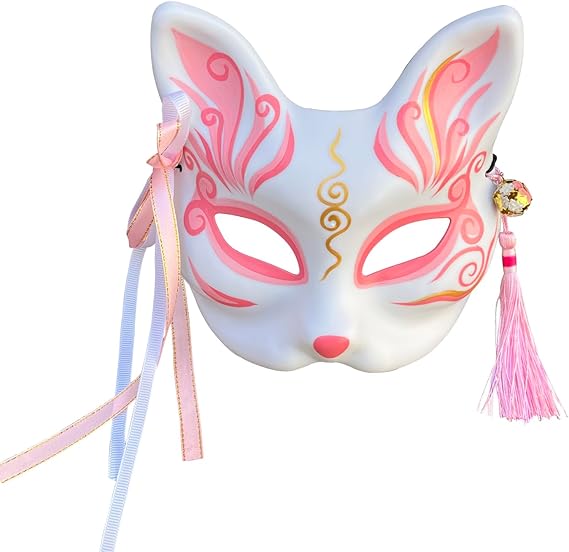 YangYong Japanese Fox Mask Kitsune Masks Traditional Kabuki Cat Costume Animal Cosplay Party