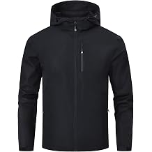 Huayuzh Mens Waterproof Jacket Men's Outdoor Jackets Lightweight Rain Coat Packable Windproof Softshell Hiking Camping