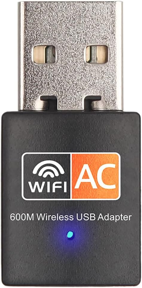 600Mbps USB WiFi Dongle for PC Mini, Dual Band 5GHz 2.4GHz USB WiFi Adapter for PC, Extended Range High Gain WiFi Adapter for Desktop/Laptop, Powerful Wifi Adapter for Windows 7,8,10,11,XP
