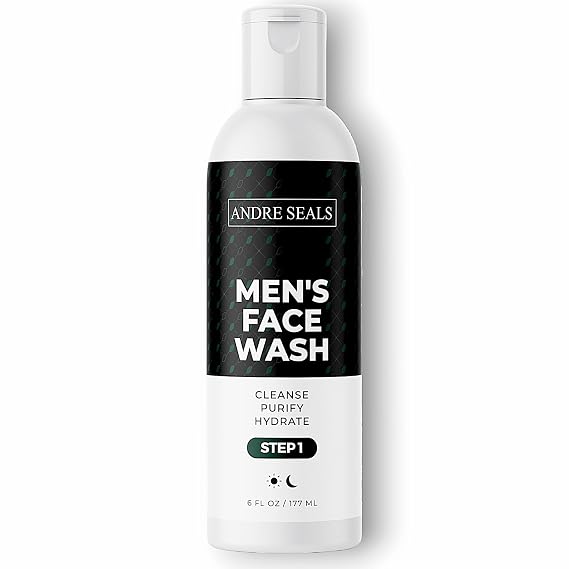 Mens Face Wash | Facial Cleanser with Activated Charcoal, Hyaluronic Acid & Green Tea | Exfoliate, Deep Pore Cleansing & Hydrating Facial Cleanser | Exfoliating Face Wash | Mens Skin Care