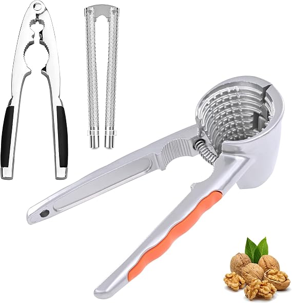 3Pcs Nut Crackers Set with Non-slip Handles Heavy Duty Pecan Nutcracker Walnuts Plier Lobster or Crab Cracker Tool
