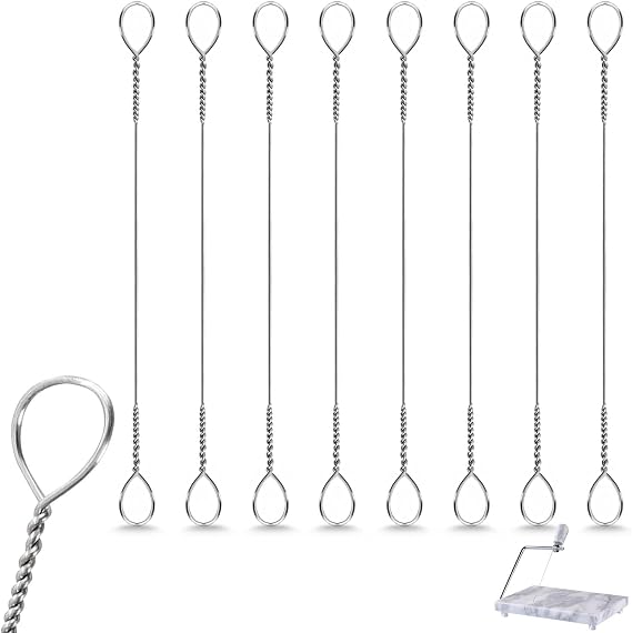 8-Piece Cheese Slicer Wire, Replacement Slicing Board Wire, Marble Slicing Board for Cutting Cheese and Butter Chunks, 5.5-Inch Length (8-Piece Pack)