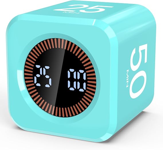 Pomodoro Timer Cube 5/10/25/50, Visual Productivity Flip Timer for Kids
