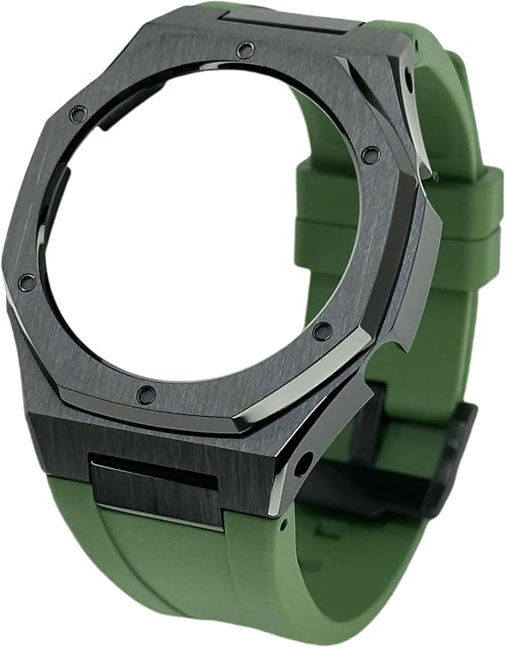 Casioak 改造キット 八角形ステンレススチール腕時計ベゼルとフッ素ゴムストラップ Casio G-SHOCK GA-B2100/GA-2100/GA-2110用