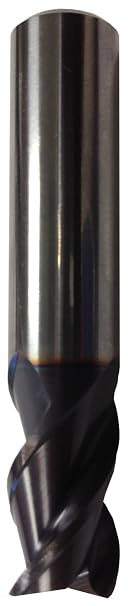 Guhring 3086 Carbide Square Nose End Mill, TiAlN/TiN Multilayer Finish, Finishing Cut, Non-Center Cutting, 45 Deg Helix, 3 Flutes, 2" Overall Length, 0.3125" Cutting Diameter, 0.3125" Shank Diameter