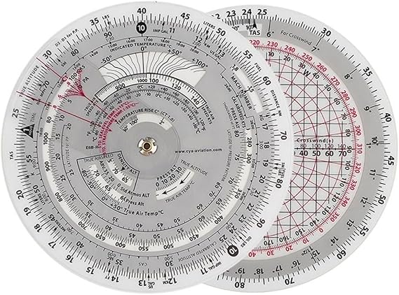 E6B-R2 Flight Computer Aviation Plotter 4 Inch Circular Slide Rule for Flight Planning Distance Time Fuel Consumption Calculations(E6B-R)