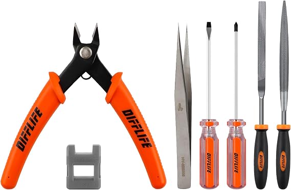 Professional 9 PCS Model Tools Kit Modeler Basic Tools Craft Set Hobby Building Tools Kit for Car Model Building Repairing and Fixing-9 Piece
