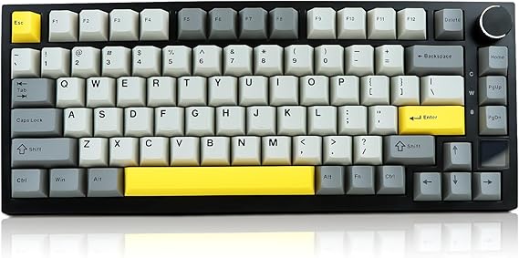 AJAZZ AK820 Pro 75% Gaming Keyboard, Triple Mode Connected RGB Backlit Mechanical Keyboard with TFT Smart Screen Display and Knob(Grey, Flying Fish Switch)