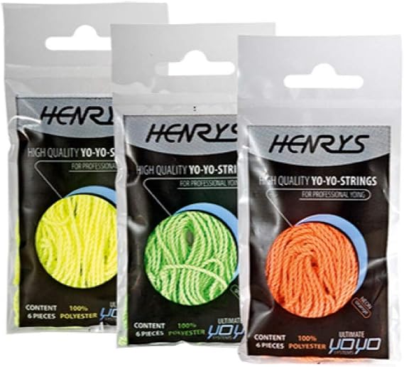 Henrys Neon Yo-Yo String - Set of 6 Polyester YoYo Strings (Green)