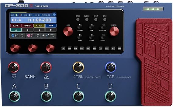 Valeton GP-200X Multi-Effects Guitar & Bass Processor Pedal with Amp Modeling, IR Cabinet Simulation, FX Loop, MIDI I/O, Expression Pedal, USB Audio Interface