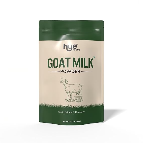 HYE Foods Goat Milk Powder | Pure Goat Milk for Every Day | Excellent Source of Selenium | Easy to Digest & Great for DIY Skincare | Non-GMO, Gluten-Free, Dairy Alternative 7.07oz