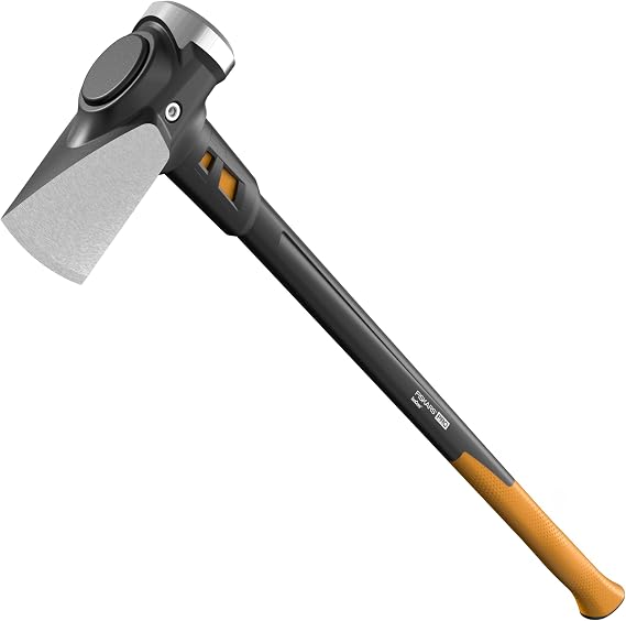Fiskars Pro IsoCore 8 lb Splitting Maul, 36" Wood Splitter Axe | Heavy Duty for Hardwood & Firewood, IsoCore Shock-Absorbing Handle w/ Rust-Resistant Forged Steel Head, Bushcraft & Yard Tool
