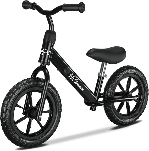 Toddler Balance Bike for 3-5 Year Old,12 No Pedal Balance Bike for Kids 2-4 Year Old Boys Girls,Toddler Training Bike Ride On Bicycle Toys Birthday Gift for 1-3 (Black)