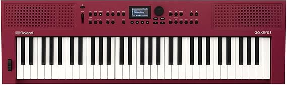 Roland GO:KEYS 3 Music Creation Keyboard | 61-Note Keyboard | Built-In Stereo Speakers | Bluetooth Audio/MIDI Support for Music Streaming - Dark Red | 61-Note Velocity-Sensitive Keyboard, Zen-Core 1, 154 Tones, Built-in Speakers, Bluetooth Audio and Midi, Dark Red