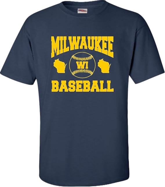 Go All Out Adult City of Milwaukee Wisconsin Baseball T-Shirt