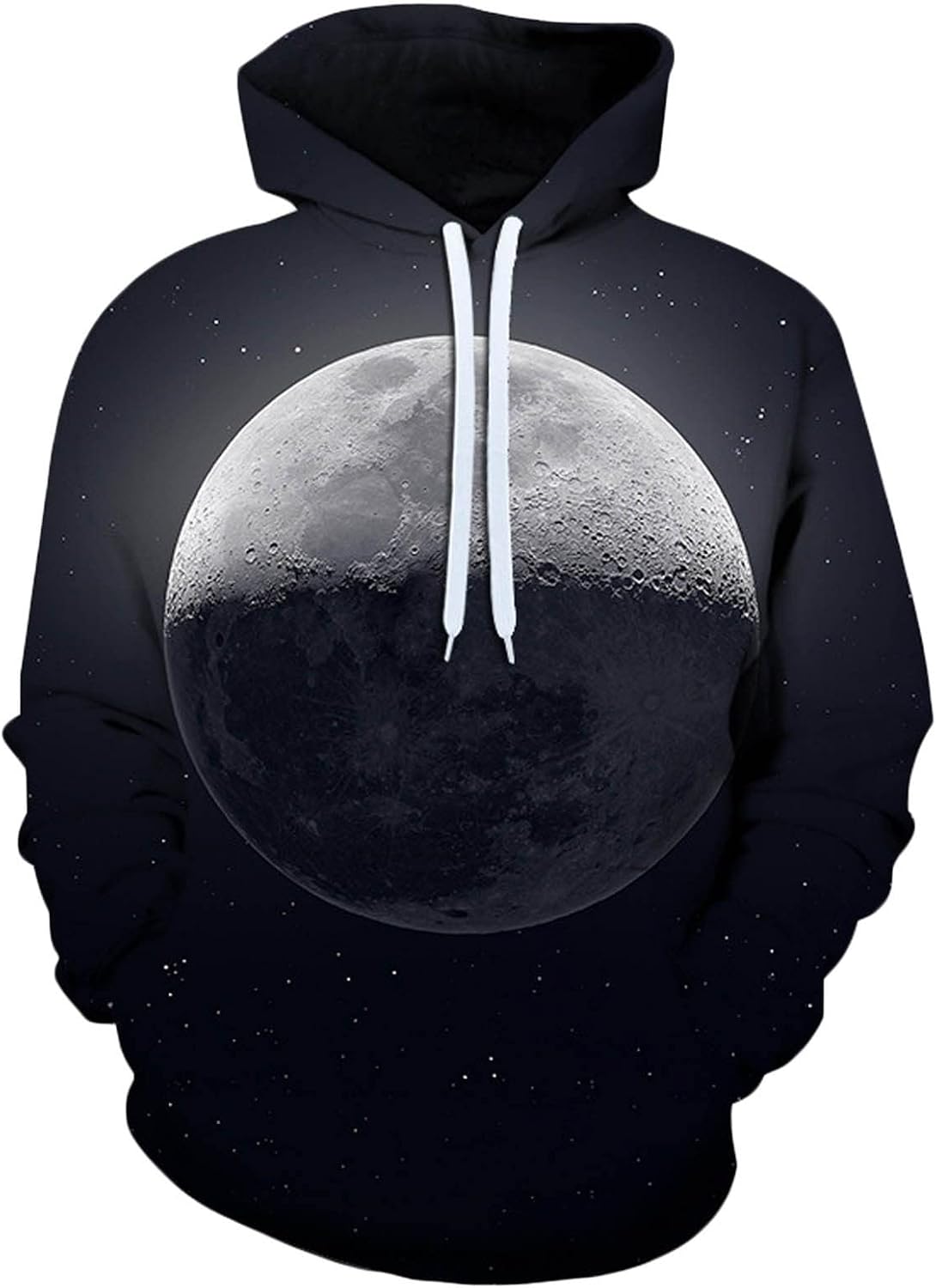 Muscularfit Hoodies for Men Graphic Design Galaxy Digital Print Crewneck Sweatshirts Pullover Casual Loose Sport Hooded Shirt