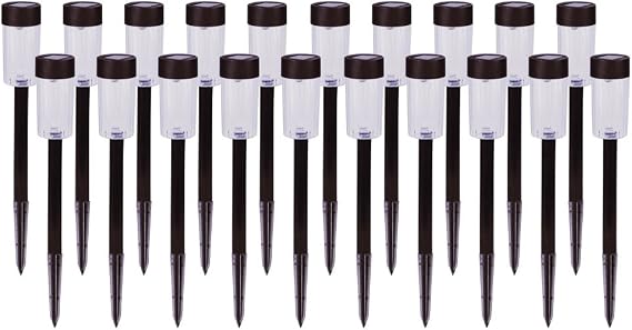 Crosslight Solar Powered Pathway Lights (6 Pack) - Outdoor LED Lights, Waterproof for Garden, Yard, Patio, Lawn, Walkway - Decorative Ground Stake Lighting | White