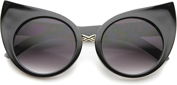 zeroUV Women's Fashion Exaggerated Curved Round Cat Eye Sunglasses 51mm