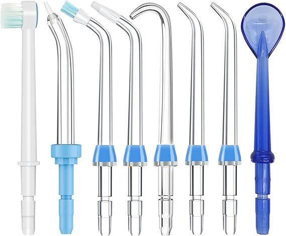 Replacement Heads for Waterpik, Replacement Classic Jet Tips Compatible with Waterpik Oral Irrigator, Replacement Brush Heads for Waterpik, Water Flosser Replacement Tips for Waterpik (8 Tips)…