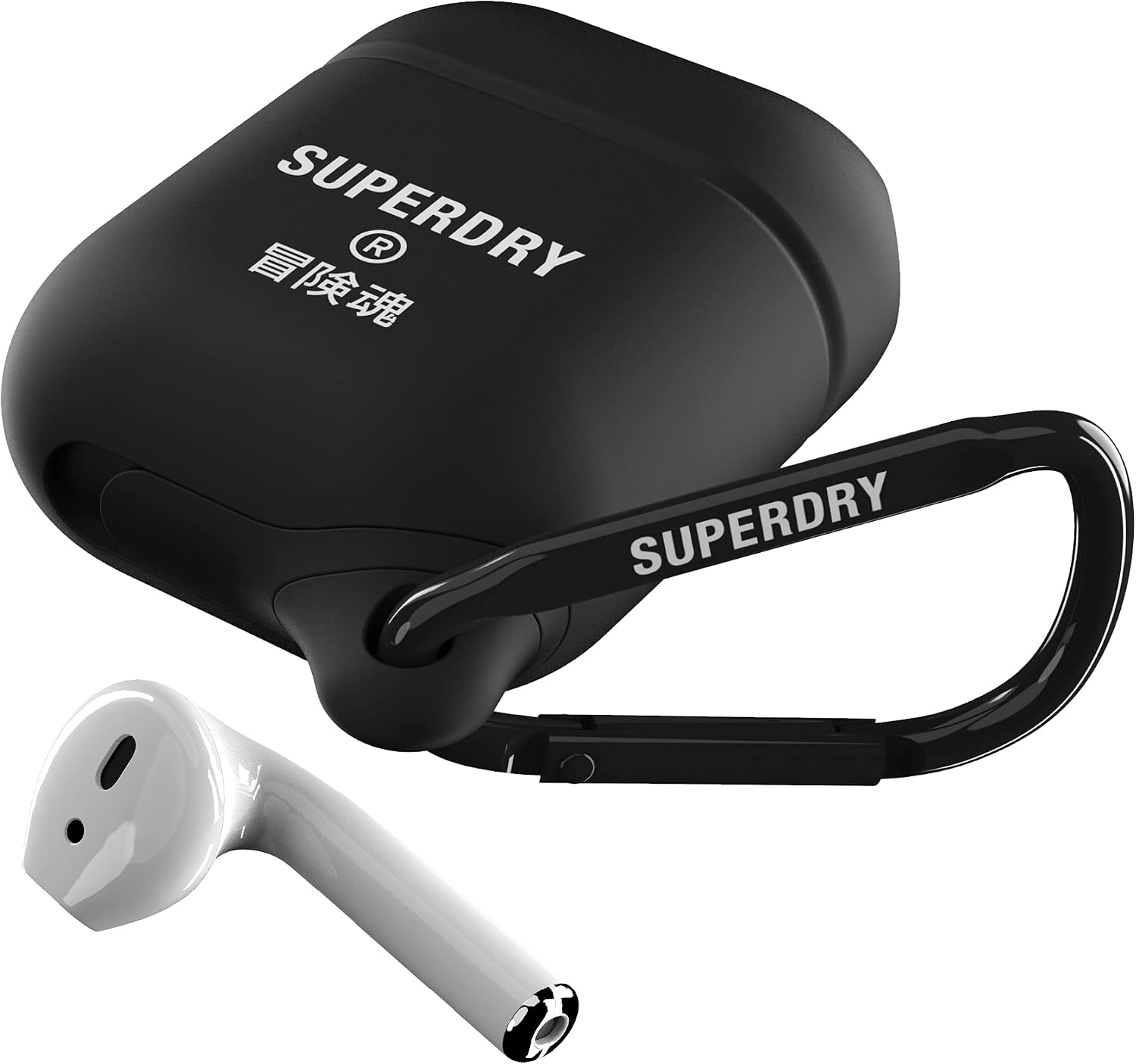 Superdry Airpod Case for Airpods, Wireless Bluetooth Charger Compatible, Waterproof Silicone Airpod Case for Wireless Headphones, Black