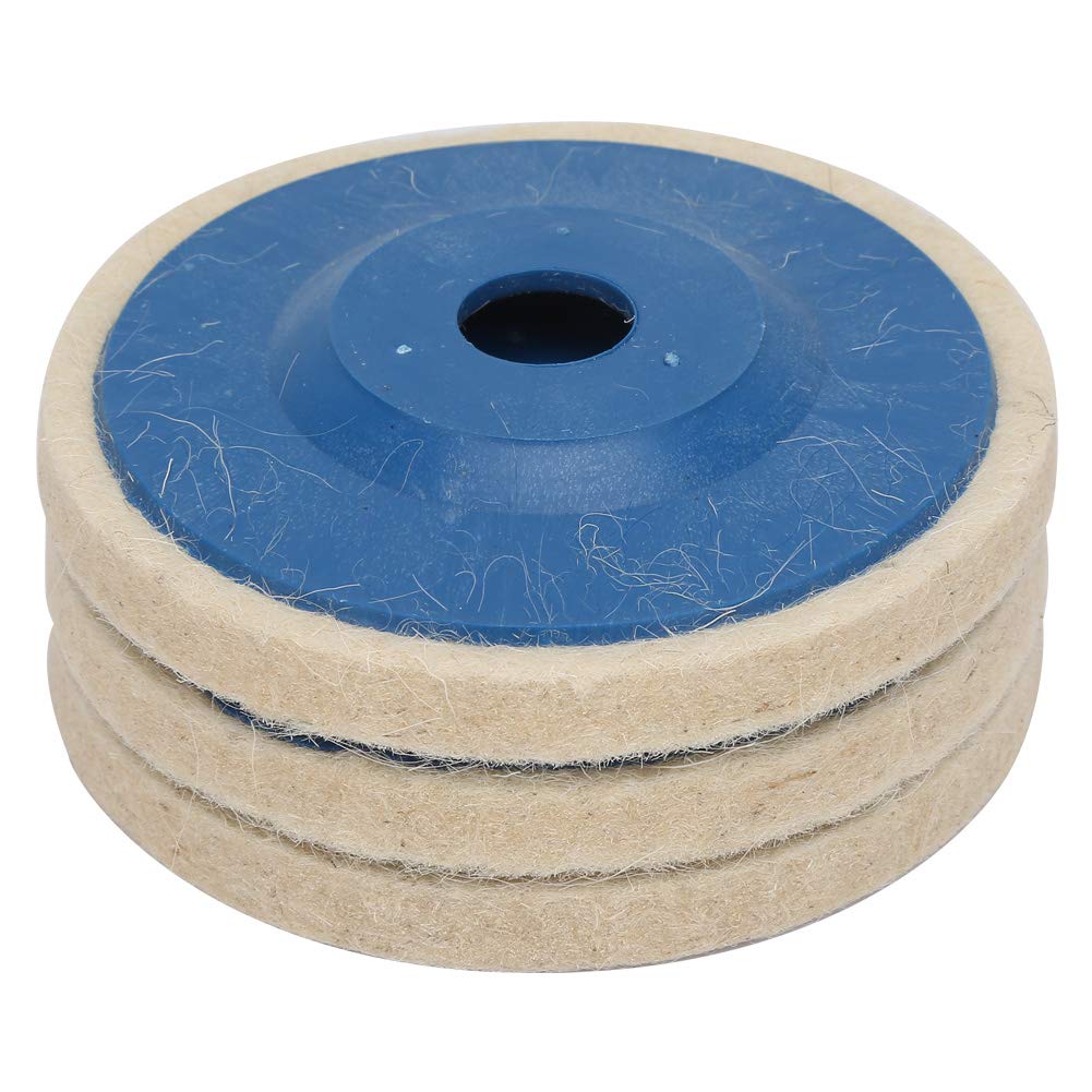 4 Inch Wool Polishing Wheel for Angle Grinders Felt Disc Buffing Pad for Glass, Stone, Metal, and Jewelry Restoration Versatile Wool Fabric Polish Wheel 3 Pack