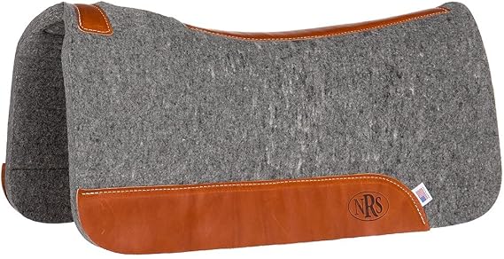 Mustang NRS Tack Manufacturing Co. 100% Pressed Wool Contoured Saddle Pad Grey 32in x 31in x 1in