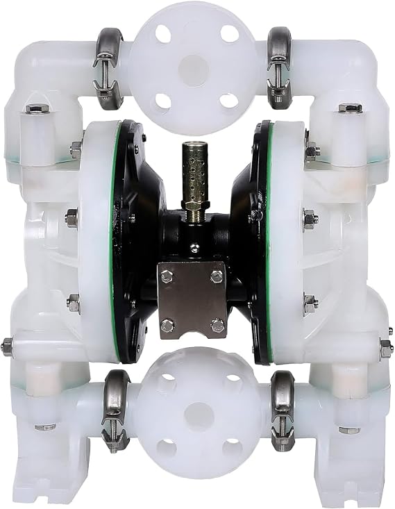 Air Operated Double Diaphragm Pump Frank 1 inch Inlet/Outlet Pneumatic Waste Oil Transfer Pump for Chemical DN25 35GPM Dual Diaphram Teflon by Polypropylene 115 PSI (QBY4-25 1"PP+PTFE 35GPM)