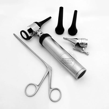 Veterinary Slit Otoscope Set, Slit Design, ENT, Vet, Animals, Ear, Diagnostic, Crocodile Forceps, Premium
