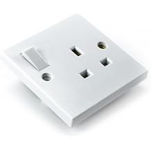 Status 13A Single Gang Switched Wall Socket, 250V UK Plug Socket Faceplate, White, S1G13AWS8