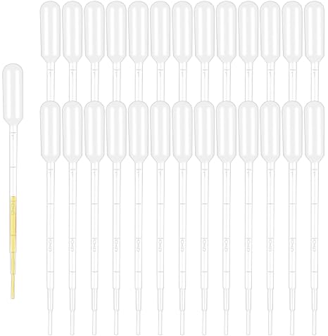 moveland 120PCS 1ML Premium Disposable Plastic Transfer Pipettes, Clear Graduated Eye Dropper for Essential Oils, Home Use, Science Class, Lab Experiments, DIY Art