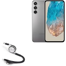 BoxWave Cable Compatible with Samsung Galaxy M35 - AllCharge miniSync, Retractable, Portable USB Cable - Jet Black