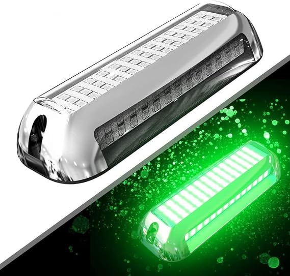 HUSUKU SOOP3 Plus (2.0) 84LED 3000LM 180 Marine Led Underwater Boat Light, 10-36V Boat Under Water Lights, Upgraded IP68 Waterproof 316 Stainless Transom Mount Cockpit Yacht Interior Light, 1PCS