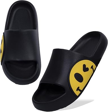 Sandals for Girls and Boys,Mens Slippers Sandals for Women,EVA Anti-Slip Indoor &amp;amp; Outdoor Kids Slippers Smile Face Open Toe Spa Bath Pool Gym House Casual Shower Shoes