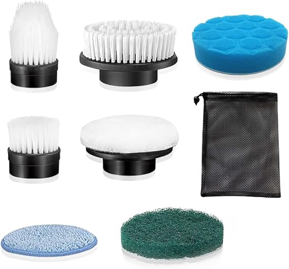 Electric Spin scrub brush replace heads 7 in 1 Cleaning Brush, for Electric Spin Scrubber of ANS-8051A/8050 Power Shower Scrubber,for Household and Heavy Oil Pollution Cleaning Accessory