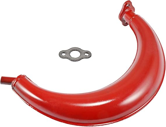 40mm Half Moon Silencer Muffler for 2-Stroke Engine | fits 49cc 60cc 66cc 80cc Motorized Bike, Red