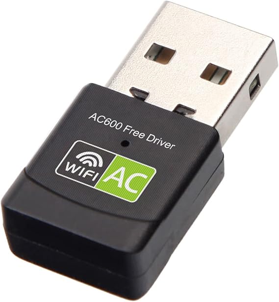Free Driver USB WiFi Adapter for PC, AC600M USB WiFi Dongle 802.11ac Wireless Network Adapter with Dual Band 2.4GHz/5Ghz for Desktop Laptop Support Windows 10/8/7/XP