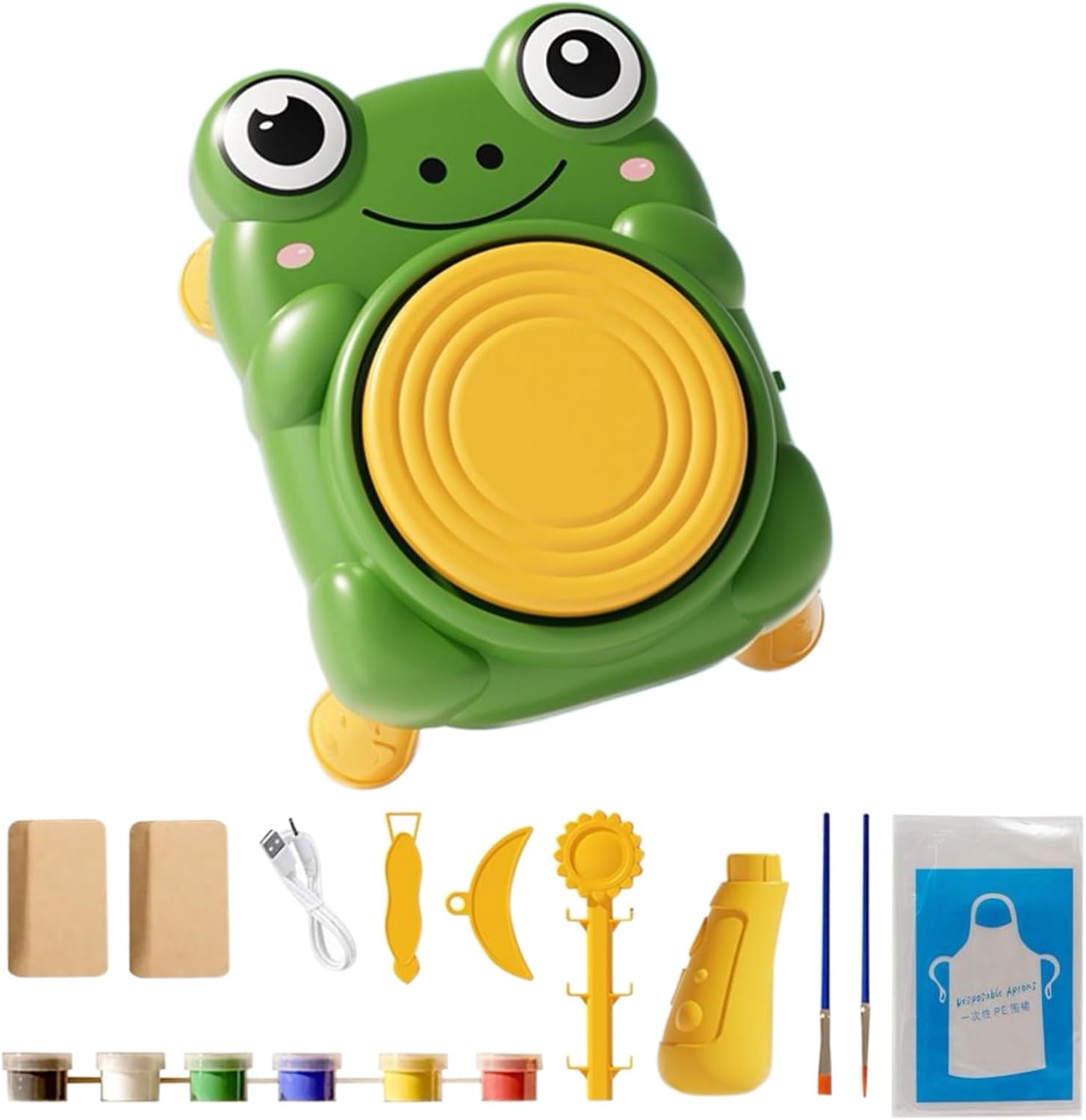 Kids Pottery Wheel Kit - Small Pottery Making Kit,Educational Clay Sculpting Tools for Beginners Students Girls Boys Classroom School Summer Camp Homeschooling Family Time