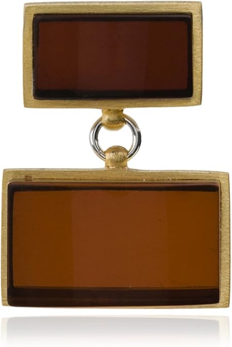 Sterling Silver Red Dark Amber Contemporary Pendant