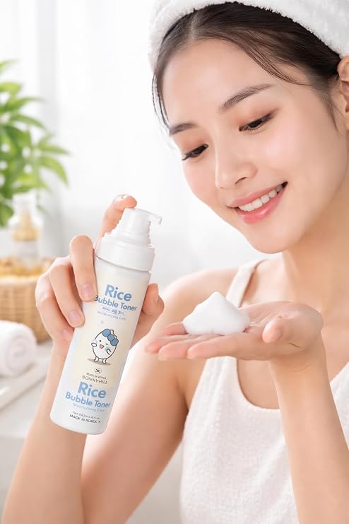 Bonny Hill Rice Bubble Toner, Korean Facial Toner with Rice Extract, Hydrating & Moisturizing, 200ml, Liquid Form
