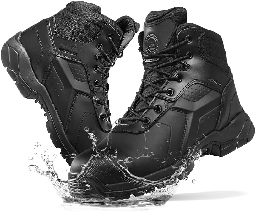 BD PROTECTIVE EQUIPMENT 6 Inch Tactical Boots for Men - Waterproof Soft Toe with a Generous Multi-Fit System