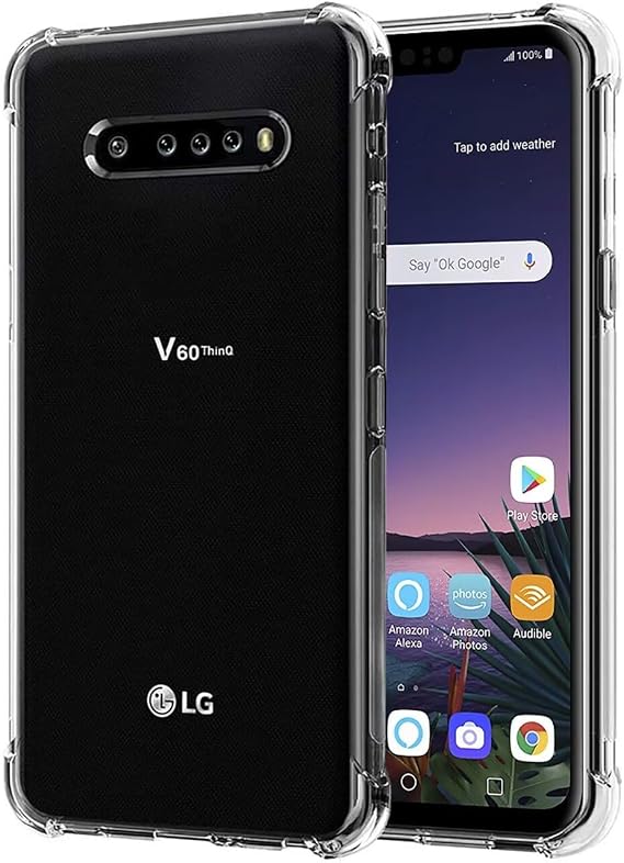 Case for LG V60 ThinQ 5G Case/LG V60/LM-V600EA Case for Girls Women, Clear Transparent Soft Flexible TPU Slim Phone Protective Case Cover for LG V60 ThinQ Clear