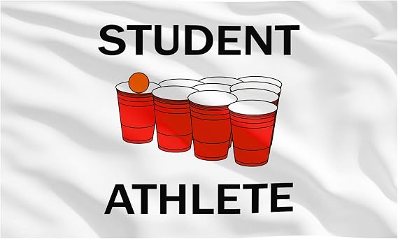 Tatuo Student Athlete Flag College Banner 3 x 5 Feet Dorm Room Funny Tapestry Indoor and Outdoor Flag with Grommets for College Frat Wall Hanging Banner for Bedroom Living Room Decoration
