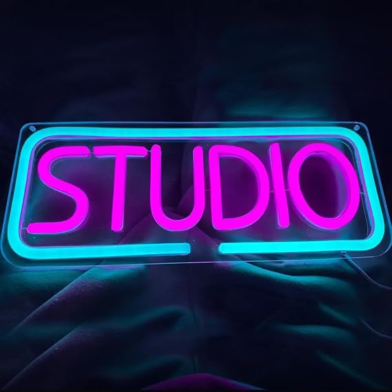 Studio Neon Sign, Music Studio LED Light for Recording Room Streaming Decor | Content Creator Setup, Podcast Background, Gaming Room, DJ Booth, Live Streaming, Premium Finish, USB Powered, Gift