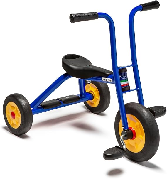 Italtrike Atlantic Small 10" Outdoor Tricycle for Toddlers and Kids, Superior Engineering, Strong and Durable, Easy Assembly, Adjustable Seat, Ages 2-3 (Blue)